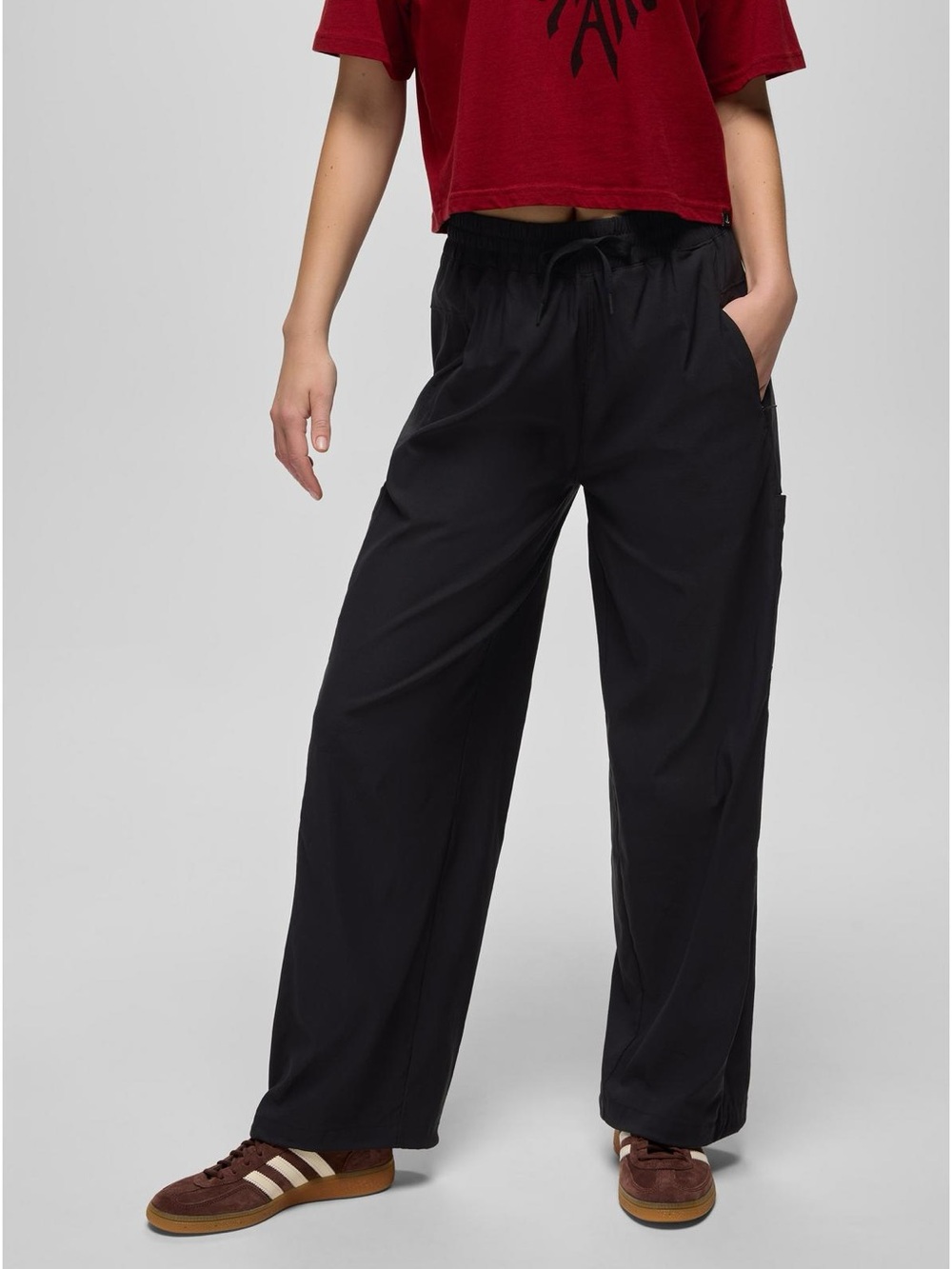 prAna Women’s Send Off High Rise Wide Leg Pant | Black | XL